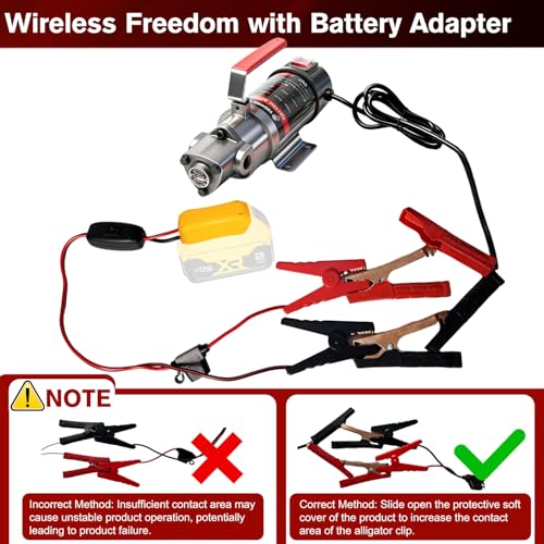 Engine Oil Transfer Pump, Electric Oil Pump with Battery Adapter for Dewalt 20V Batteries, 3.2GPM High Flow Fluid Transfer Pump, Oil Change Pump Extractor for Engine Oil, Gear Oil