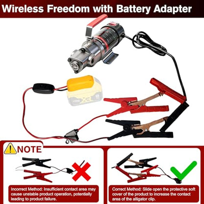 Engine Oil Transfer Pump, Electric Oil Pump with Battery Adapter for Dewalt 20V Batteries, 3.2GPM High Flow Fluid Transfer Pump, Oil Change Pump Extractor for Engine Oil, Gear Oil