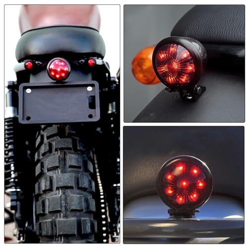 Rich Choices Motorcycle Tail light Brake Lights Running Driving Lamp Taillights for Cafe Racer Chopper Bobber - color: Red