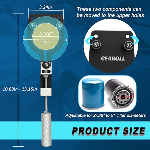 77750 Oil Filter Cutter Tool with Vise Jaw Plate, Oil Filter Cutter Cutting Tool for Filter Cutting Range 2-3/8" to 5" (Black) - color: Black