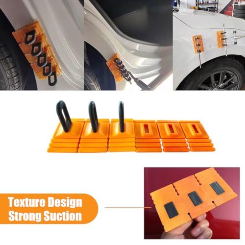 4Pcs/Set Car Dent Repair Tools, Paintless Dent Repair Removal Tool, Heavy Duty Dent Puller Kit, Powerful Car Body Repair Tool, Glue Tabs Dent Remover Tool for Car Dent Repair (Yellow) - color: Yellow