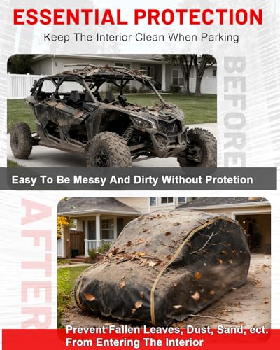 StarknightMT Heavy Duty UTV Cover 4-6 Seater Large Waterproof 420D Oxford - size: 177 x 73 x 63 inches