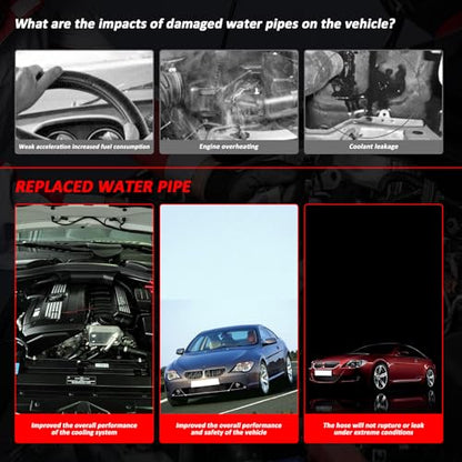 11537500733 Upper Radiator Hose 3-piece set Compatible with BMW - size: Water pipe/Drain pipe