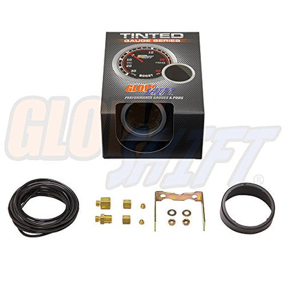 GlowShift Tinted Series 60 PSI Diesel Boost Gauge Kit, 2-1/16" 52mm