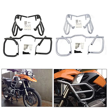 Worldmotop Engine Highway Guard Crash Bars Compatible with BMW R1200GS R1200 GS 2008-2012 (Sliver, Upper)
