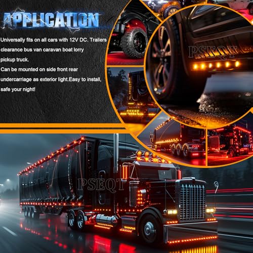 PSEQT 3/4" Strobe Flash+Steady Marker Lights Dual Function LED Trailer Side Clearance Tail Round Lights 12V Brake Stop Turn Signal Warning Lamps for Trailer Truck Bus ATV UTV Van RV (10 Red,10 Amber) - color: 10 Red, 10 Amber