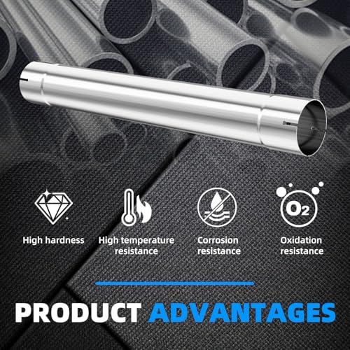 4 Inch Exhaust Pipe, 4'' Stainless Steel Straight Exhaust Pipe, 30" Length 4'' Muffler Replacement Pipe - size: 4 Inch without Clamps