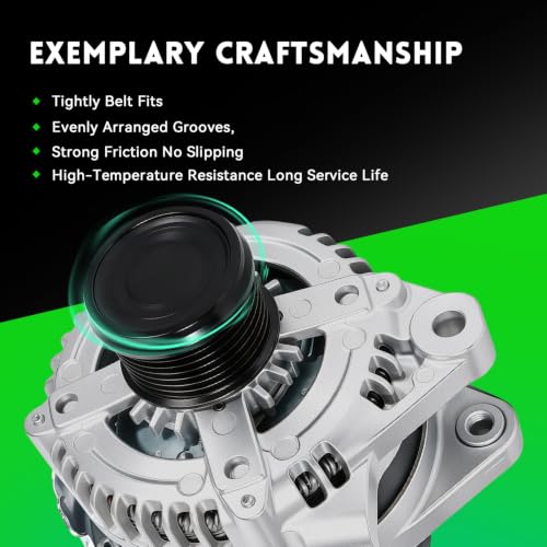 New 100Amp Alternator Compatible with Toyota Camry 2007-2009, Corolla 2009-2010, Matrix 2009-2013 2.4L, for Pontiac Vibe 2009-2010, Scion xB 2008-2013, Replace 27060-0H110, 104210-4880, 11195 AL3321X - size: 11195N