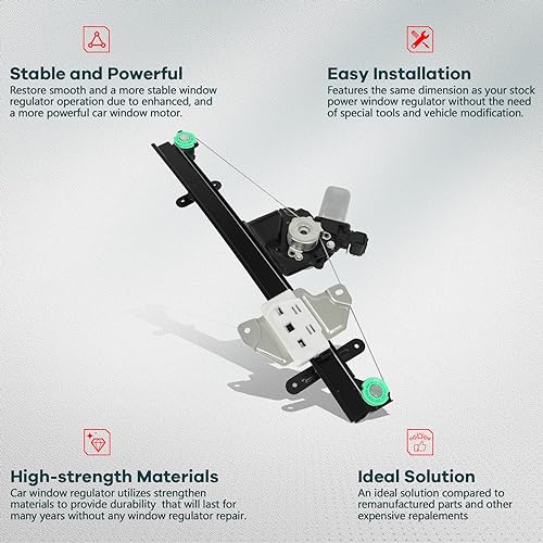 FINDAUTO 751-395 Power Window Regulator for 2013-2019 for NISSAN Sentra - size: Front Right, style: 2013-2019 for Nissan Sentra