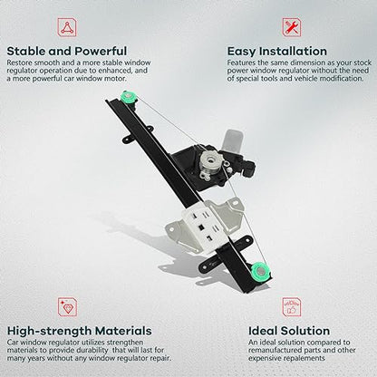 FINDAUTO 751-395 Power Window Regulator for 2013-2019 for NISSAN Sentra - size: Front Right, style: 2013-2019 for Nissan Sentra