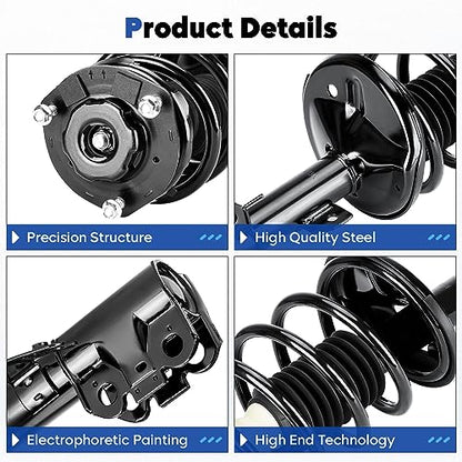 Front Complete Struts Assembly w/Coil Spring Fit for Toyota Sienna 3.3L FWD 7 Passenger ONLY 2004-2006, Shock Absorber Replace for 172237 172236（Set of 2）