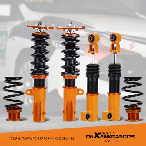 maXpeedingrods Coilovers for Chevrolet Cobalt Base/LS/LT/LTZ/Sport/SS 2005-2010, 24 Levels Damper Adjustable Coilovers Suspension Kit, Height Adjustable Shock Absorber Struts, Lowering Kit, Gold
