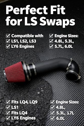 4 Inch LS Swap Cold Air Intake Kit for LS1 LS2 LS3 5.3L 6.0L
