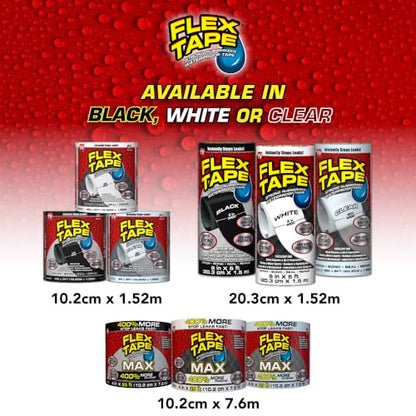 Flex Tape Strong Rubberized Waterproof Tape, Black, 4 in x 5 ft, 1-Pack