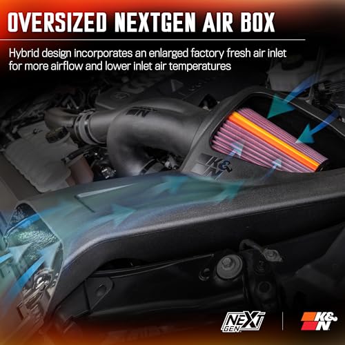 K&N NextGen Cold Air Intake System: High-Flow Cotton Filter: Compatible with 2021-2026 FORD F150; F150 Raptor; 50-2617 - style: NextGen