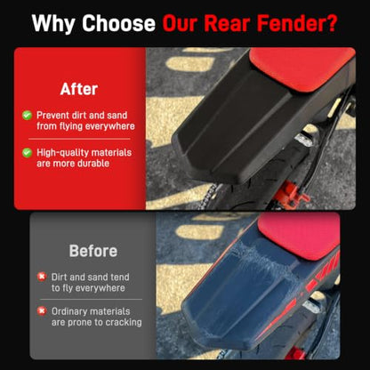 JERBOR Rear Fender for Yozma IN 10/IN 10 Pro, Upgraded Thickened PP Plastic Back Mud Guard Protector Dirt Bike, Wear-Resistant Splash Mudguard Panel, Off-Road Accessories Parts for Yozma
