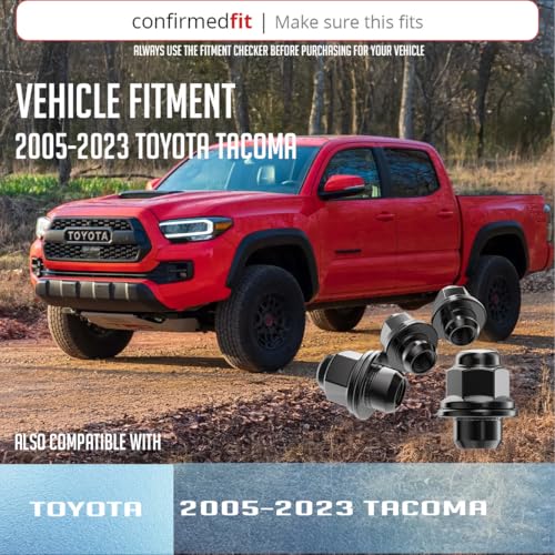 Wheel Accessories Parts 24 Pcs M12x1.5 12x1.5 Thread OEM Factory Style Lug Nuts 1.5" Long Black 13/16" 21mm Hex Fits Toyota Tacoma ｜ 90084-94001 ｜ 611-211 - color: Black, size: 24 Pack, style: Toyota Tacoma 4Runner 2005-23