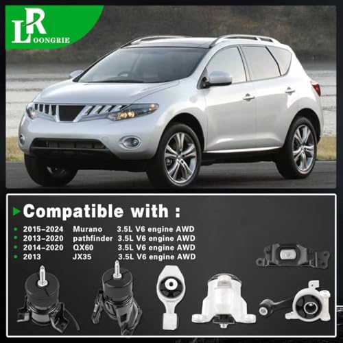 Engine Motor and Transmission Mount Kit Compatible with 2015-2024 Murano - size: A7394 A7395 A4365HY A4373 A7383 A7386