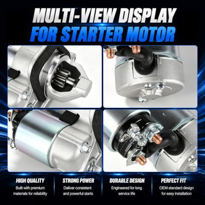 17982N Starter Motor Replacement Compatible with 07-19 Nissan Sentra 1.6L 1.8L 2.0L,Versa 07-12,Juke 11-17,Cube 09-14,NV200 13-21,Chevy City Express 15-18 2.0L L4,12V 1.0KW 10Teeth,Replaces#S114-902A - size: 17982N