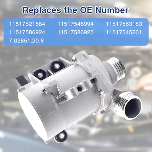 11517586925 Electric Engine Water Pump Compatible with BMW X3 Z4 X5 328i 323i 128i 528i Replaces OE# 11517546994 11517563183 11517586924 11517521584 59660