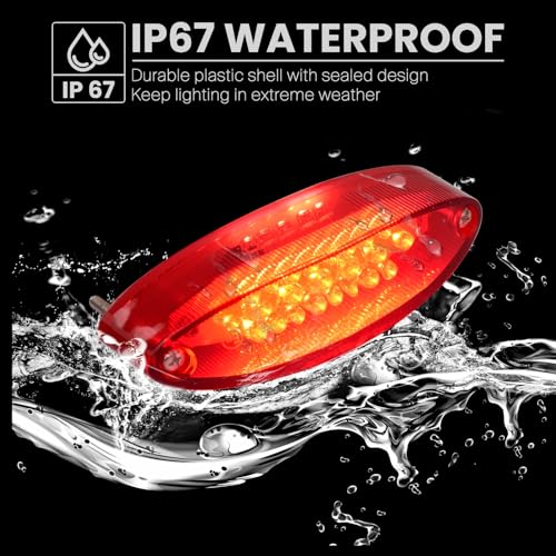 Motorcycle Tail Light, ATV Brake License Plate Rear Lights (Red) - color: Red