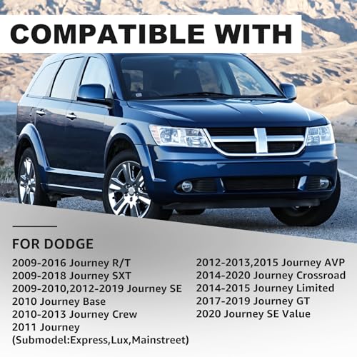Headlight Assembly Compatible with 2009-2020 Dodge Journey Black Headlamps