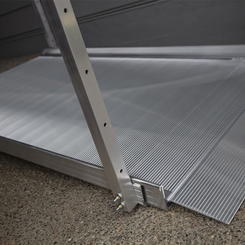 EZ-ACCESS - Portable Wheelchair Ramp and Aluminum Ramp with Handrails - Heavy Duty Mobility Device, Handicap Ramp with Solid Surface for Steps, Home Access & Vehicle Transport - 3G 3-Foot - size: 36 Inch (Pack of 1), style: Ramp + two-line rail