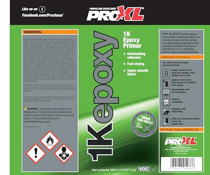 ProXL 1K Epoxy Primer Aerosol - 500 ml | High Adhesion & Corrosion Resistant | Excellent Insulation & Sealing Properties | Fast Drying | Suitable for Metal, Fibreglass & Plastics | Easy Spray Application