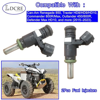 Fuel Injectors Set of 2 Compatible with Can-Am Renegade 850 2016-2023, Traxter HD10 2017-2019, HD9 2022-2023, Commander 800R/Max 800R 2020, Outlander 450 2020-2023 | Replace 420874841, A2C95638300