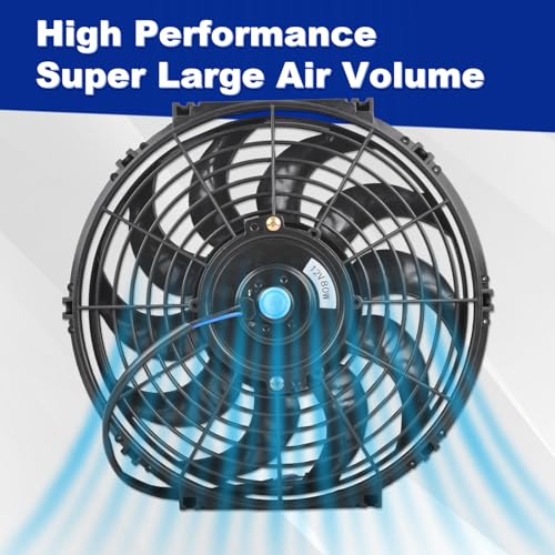 SSN 12" Black Electric Radiator Cooling Fan Assembly Kit - color: Black, size: 12" No Thermostat