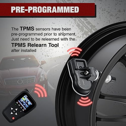 BDFHYK Upgrade TPMS Sensor 2006-2020 GM 315Mhz Tire Pressure Monitoring Sensor Compatible for Chevy Silverado GMC Cadillac Buick Pontiac Replace#13598771 13598772 13586335 13581558 4 Pack - style: 13598772