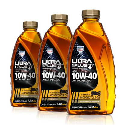 4T 10W-40 Full Synthetic Motorcycle Oil JASO MA2 API SN 3 Quarts - size: 3 Quarts