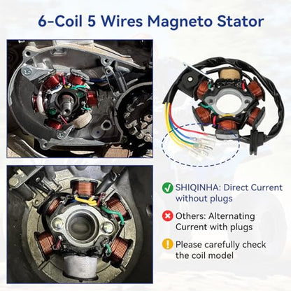 Complete Wiring Harness Kit Compatible with Tao tao Coolster 110cc 125cc Chinese ATV Quad 4 Wheeler 4 Stroke Parts with Ignition Coil Relay Solenoid Voltage Regulator CDI Box Stator Starter
