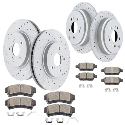 Acinoparts Front and Rear Brake Kit Replacement for 2005 2006 2007 2008 - size: HMBK20801