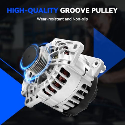 11258N Alternator L4 2.5L Compatible with 2007-2013 Nissan Altima, 2007-2012 Sentra, 2011-2013 Rogue, 2014 2015 Rogue Select 110Amp, 400-40102 AL2407X 23100-JA02A AVA0074 TG12C032 - size: 11258N