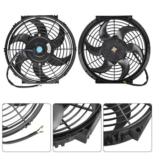10" Slim Fan Push Pull Electric Radiator Cooling Fan, Black, 2 Packs - color: Black, size: 10'’(2 Pack)