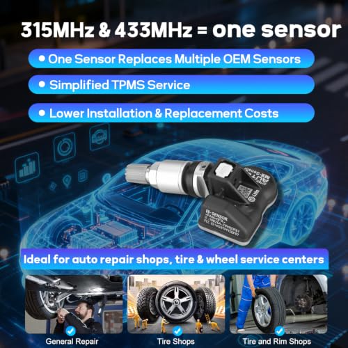 Autel TPMS Sensors 4 Pack, MX Sensor 315/433MHz, Metal Valve