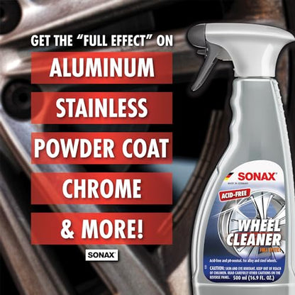 SONAX Wheel Cleaner Full Effect, Non-Acid Brake Dust Cleaner, 500 ml - size: 16.9 Fl Oz (Pack of 1)