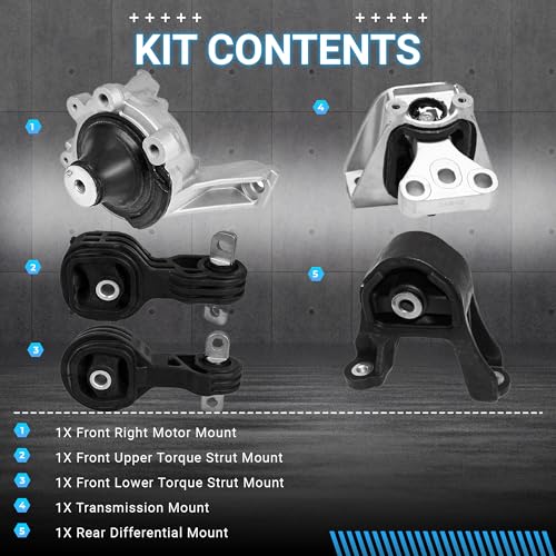Front & Rear Engine Mount Kit Motor Mount - size: For 2007-2011 Honda CR-V L4 2.4L