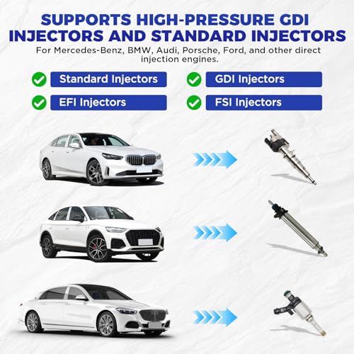 MR CARTOOL V310 Fuel Injector Cleaner Tester Machine, 110V/220V Fuel Injection System Cleaners with 6 Cylinders, Ultrasonic Clean Tool Kit for Diesel Gasoline Standard GDI/EFI/FSI Injectors - size: GDI V310