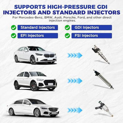 MR CARTOOL V310 Fuel Injector Cleaner Tester Machine, 110V/220V Fuel Injection System Cleaners with 6 Cylinders, Ultrasonic Clean Tool Kit for Diesel Gasoline Standard GDI/EFI/FSI Injectors - size: GDI V310