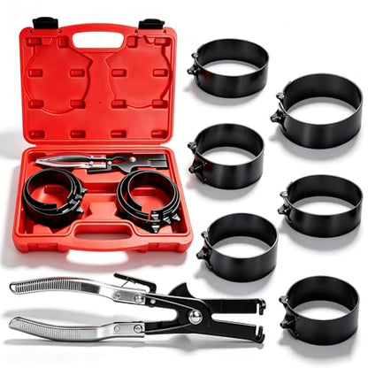 MRCARTOOL Piston Ring Compressor Tool 7Pcs with Plier,6 Rings 2-7/8"-4-5/8" - size: Premium 7-Piece Set