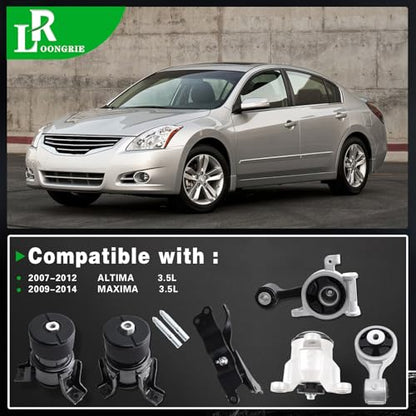 Engine Motor Transmission Mount Kit Compatible with Altima 2007-2012 - size: A4355HY A4356HY A7362 A4365HY A7363 A7361
