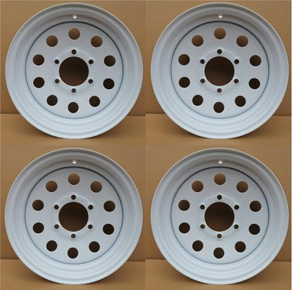 4-Pack 15x6, 6x5.5 Silver Modular Trailer Wheel, Steel Trailer Wheel 15x6, 6 on 5.5