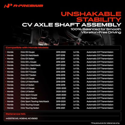 A-Premium Front Right Passenger Side CV Axle Shaft Assembly - style: Front Passenger Side