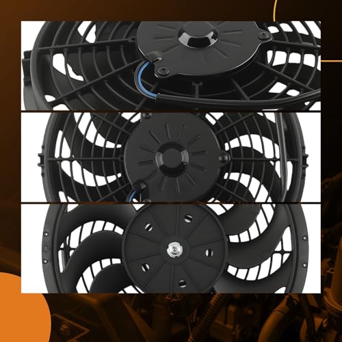 maXpeedingrods 2X 12 inch Universal Slim Fan Push Pull Electric Radiator Cooling 12V Mount Kit - size: 12 inch