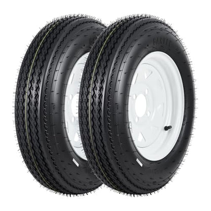 GarveeTech 5.30-12 Trailer Tire and Wheel Assembly, 4 Lug, Set of 2 - size: 5.30-12, style: 4 Lug