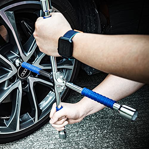 CARTMAN 16 Inch Heavy Duty Non-Slip 4-Way Universal Cross Lug Wrench - size: 16" Blue (Pack of 1)