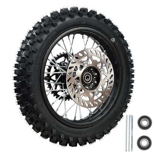 Rim tube tire 80/100-12 3.00-12 12-15MM Dirt Pit Bike Trail axle 12"Complete rear wheel For small Wheel Rim Tire Fits 125-160cc TTR SSR Mini Motorcycle