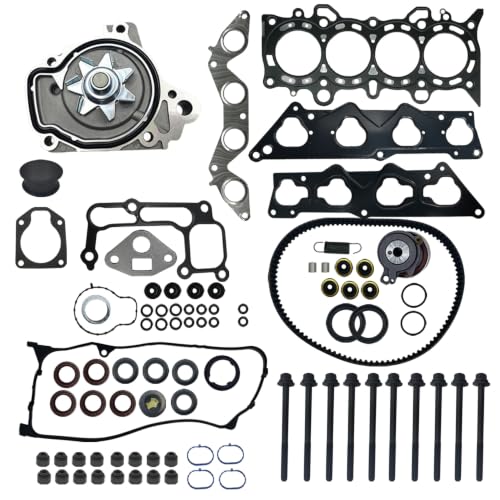 HS26236PT Head Gasket Set Timing Belt Kit W/Water Pump, Compatible with Civic EX/HX/DX/LX 2001-2005 D17A2 D17A6 D1A71, Replace# HS26236PT TCK312 14400-PMM-A02